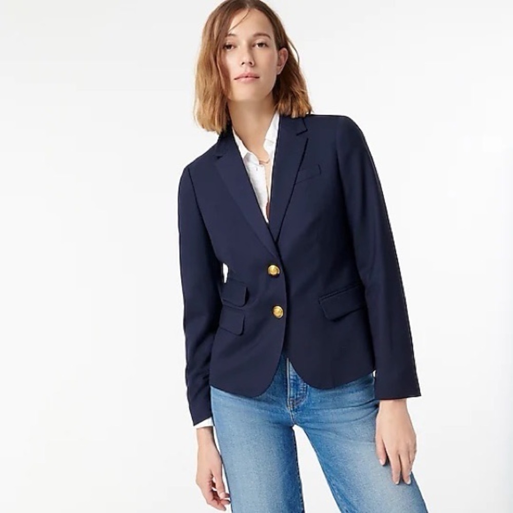 J.‎ CREW women blazer Navy School Boy Blazer wool sz00